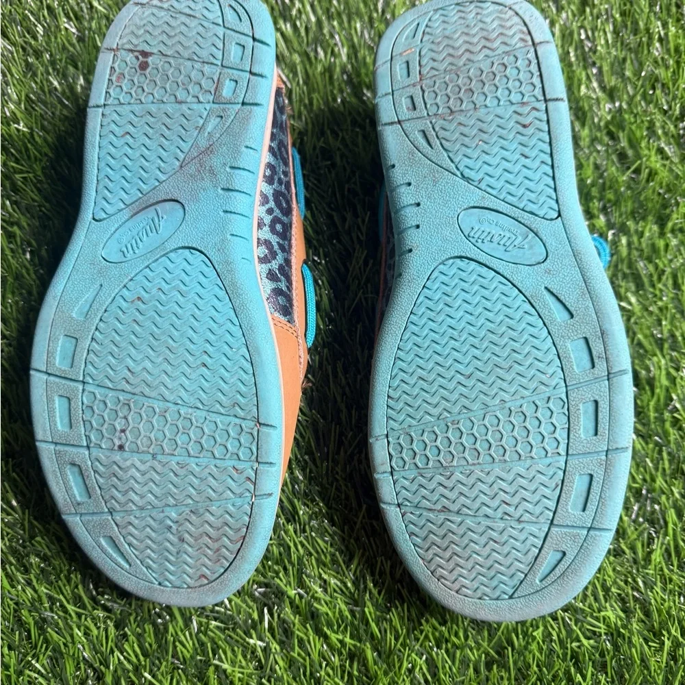 Austin Trading Co Kids Tan and Blue Boat Shoes